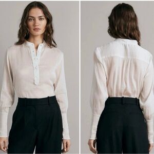 NWT Rag & Bone Maris Popover White Blouse - Size: Large
